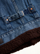 Sacai x Levi's Mens Sherpa Jacket in Washed Indigo