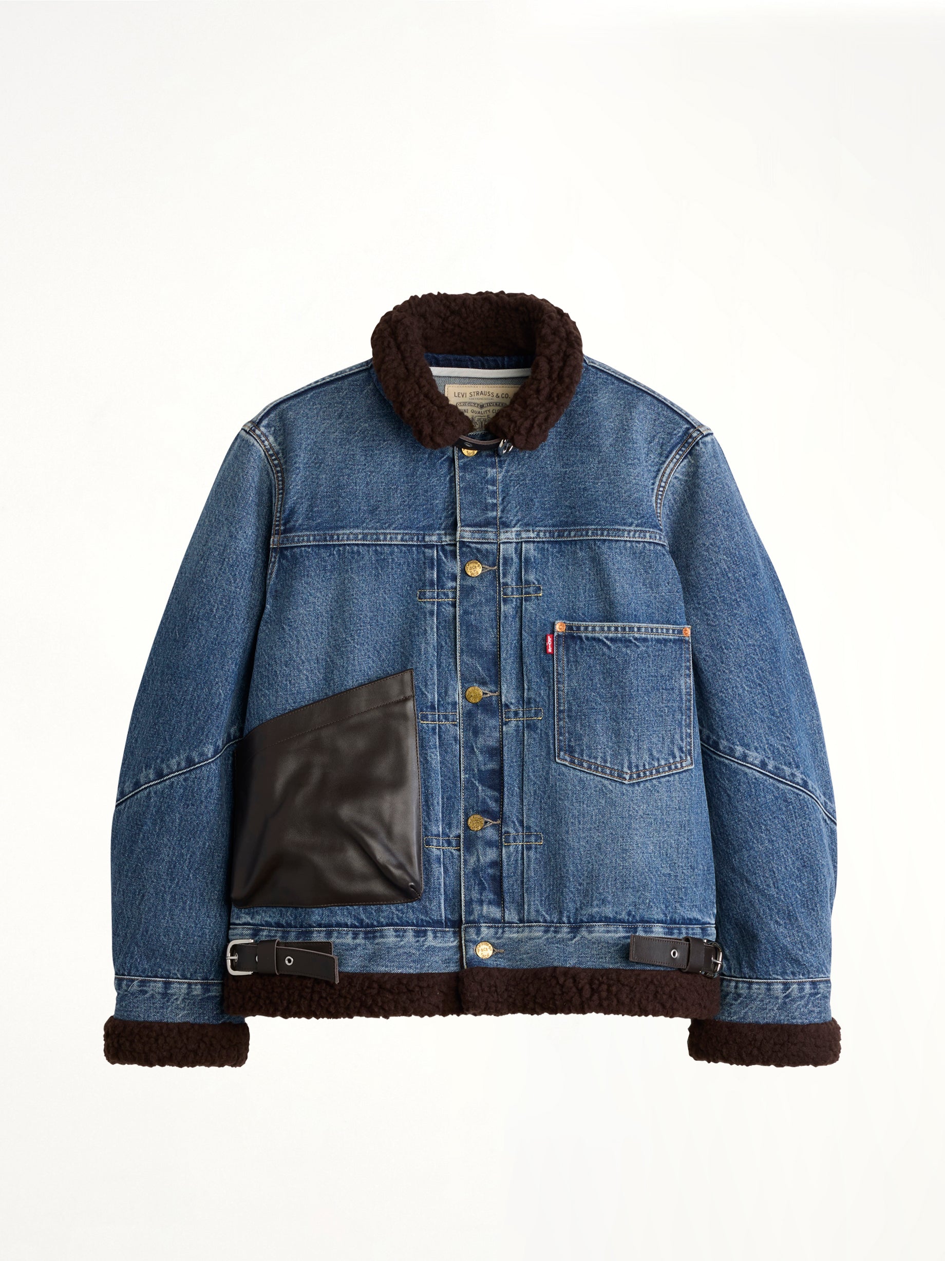 Sacai x Levi's Mens Sherpa Jacket in Washed Indigo