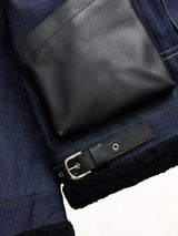 Sacai x Levi's Mens Sherpa Denim Jacket in Indigo