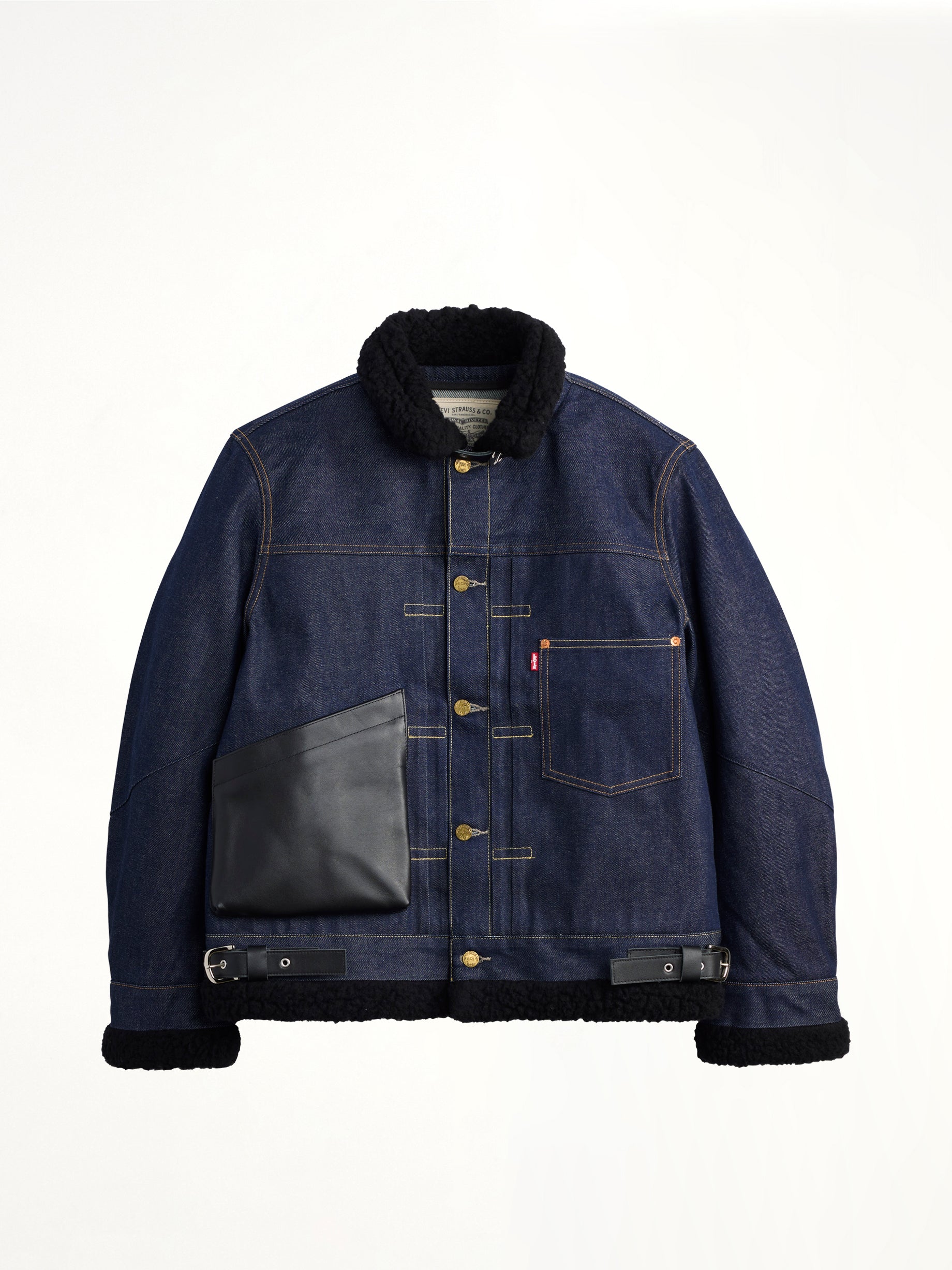 Sacai x Levi's Mens Sherpa Denim Jacket in Indigo