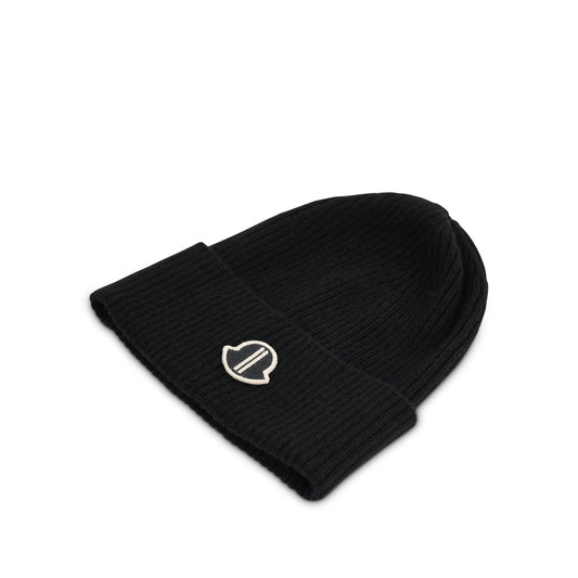 Moncler x Rick Owens Beanie Knit Hat in Black