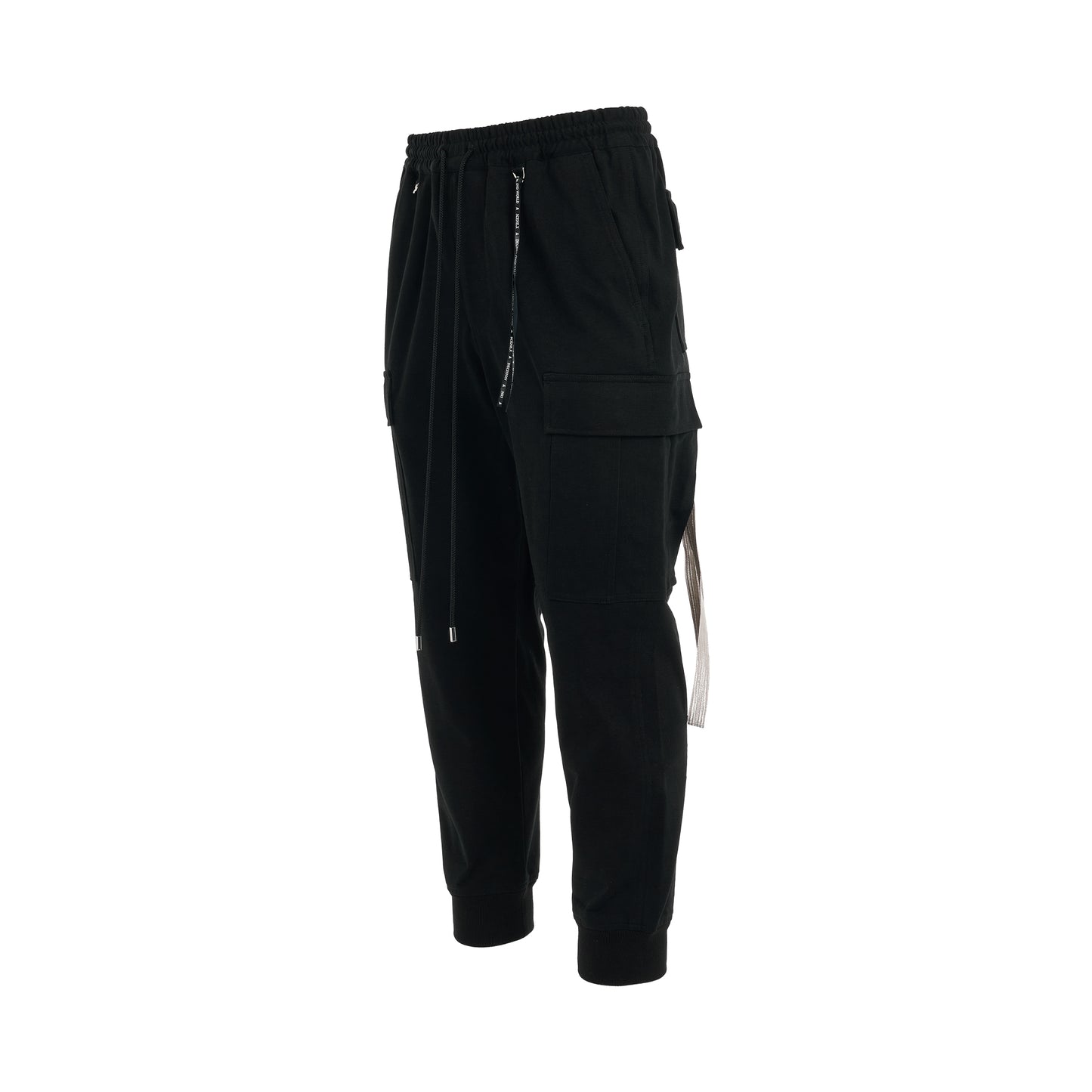 High Density Slim Fit Cargo Pants in Black