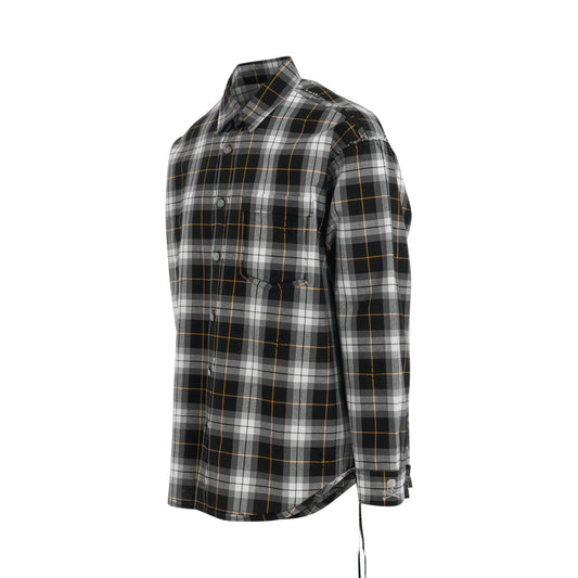 Plaid Reversible Logo Shirt in Black