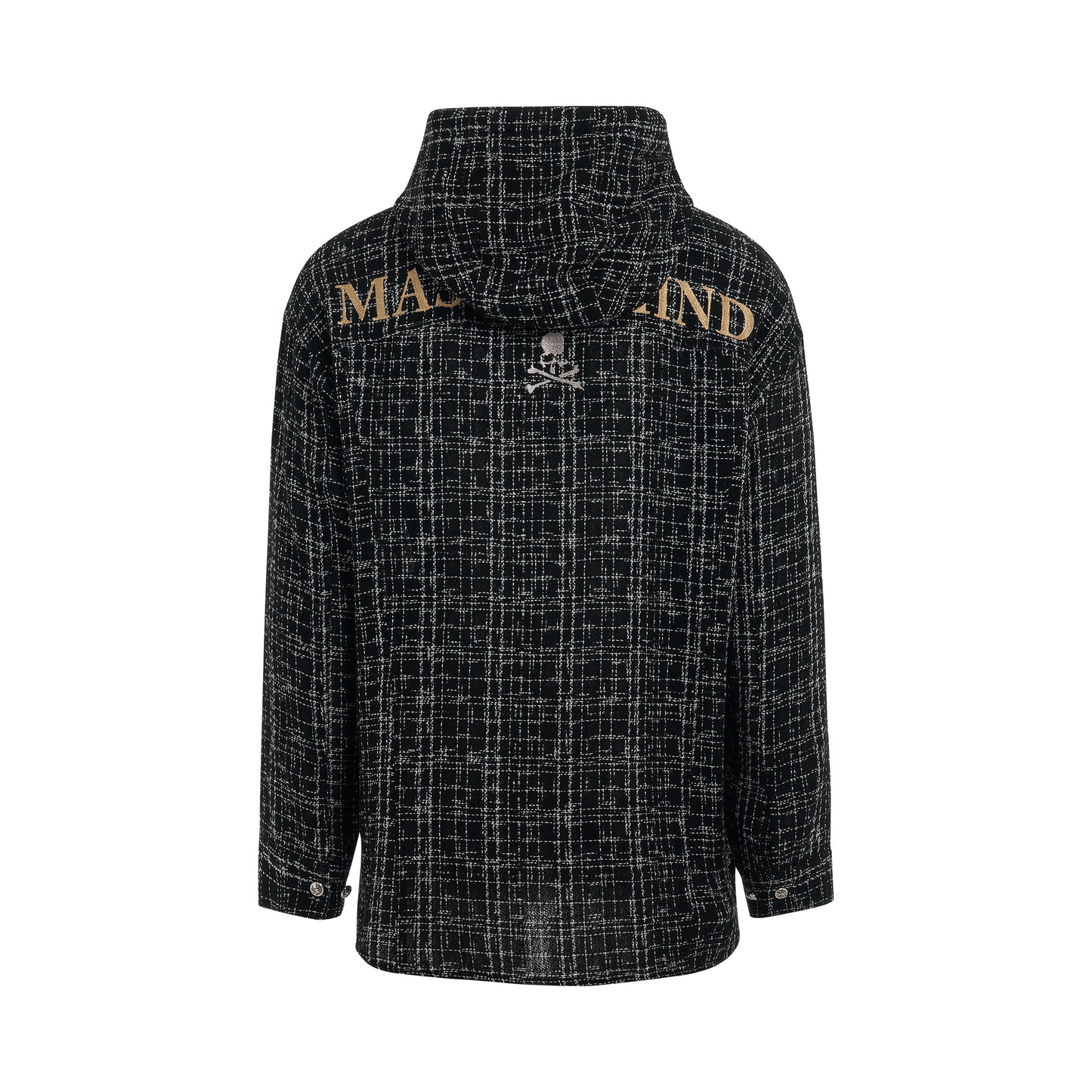 Hooded Tweed Shirt in Black