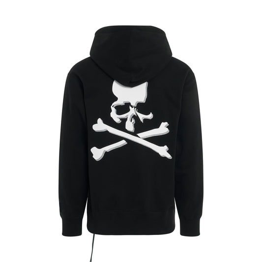 Logo and Skull Hoodie in Black