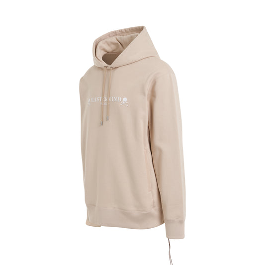 Logo and Skull Hoodie in Beige