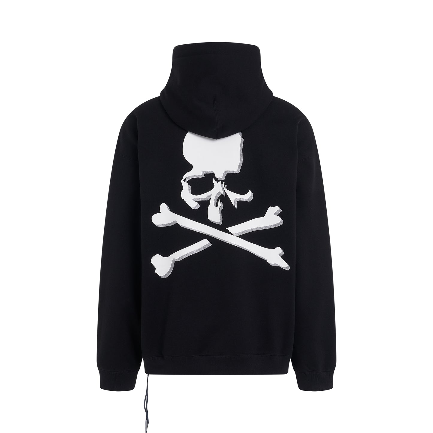 Logo and Skull Boxy Fit Hoodie in Black