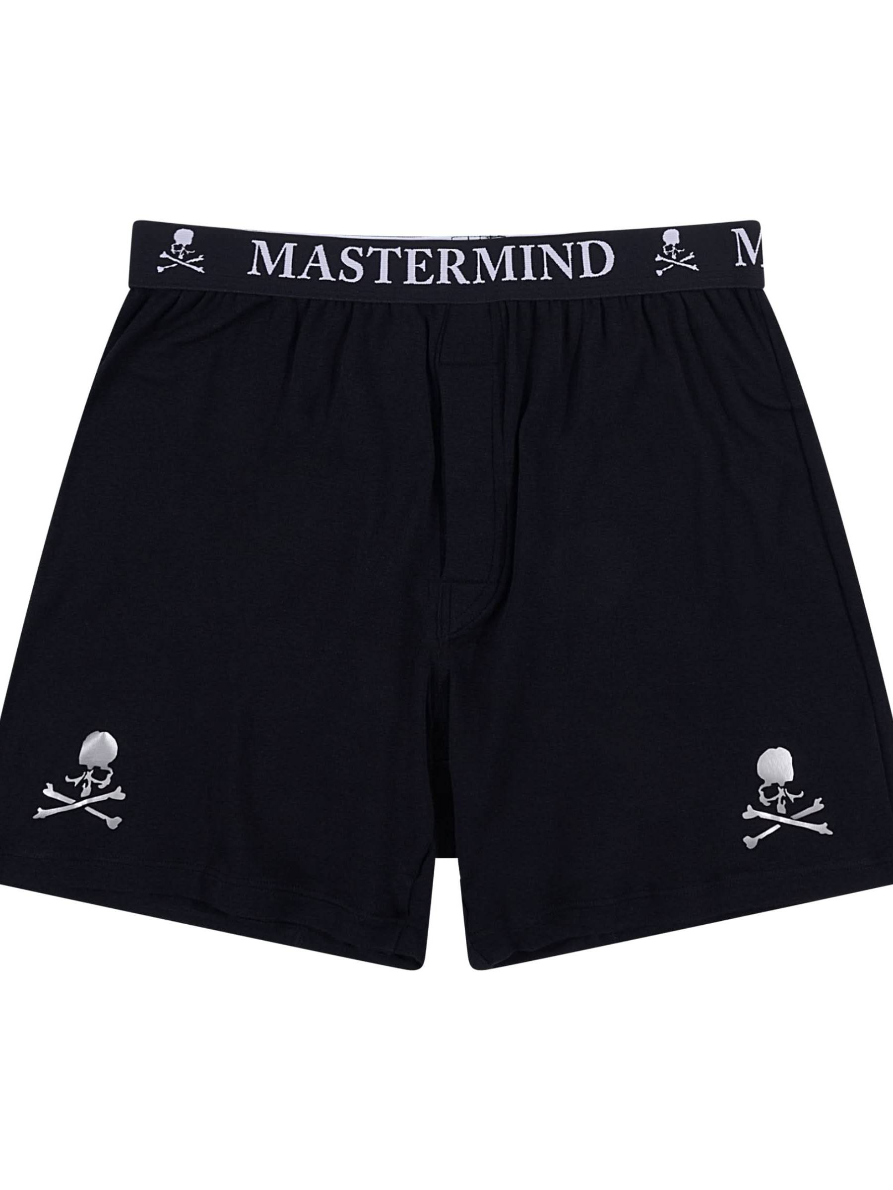 Logo and Skull Trunk Shorts Set in Black