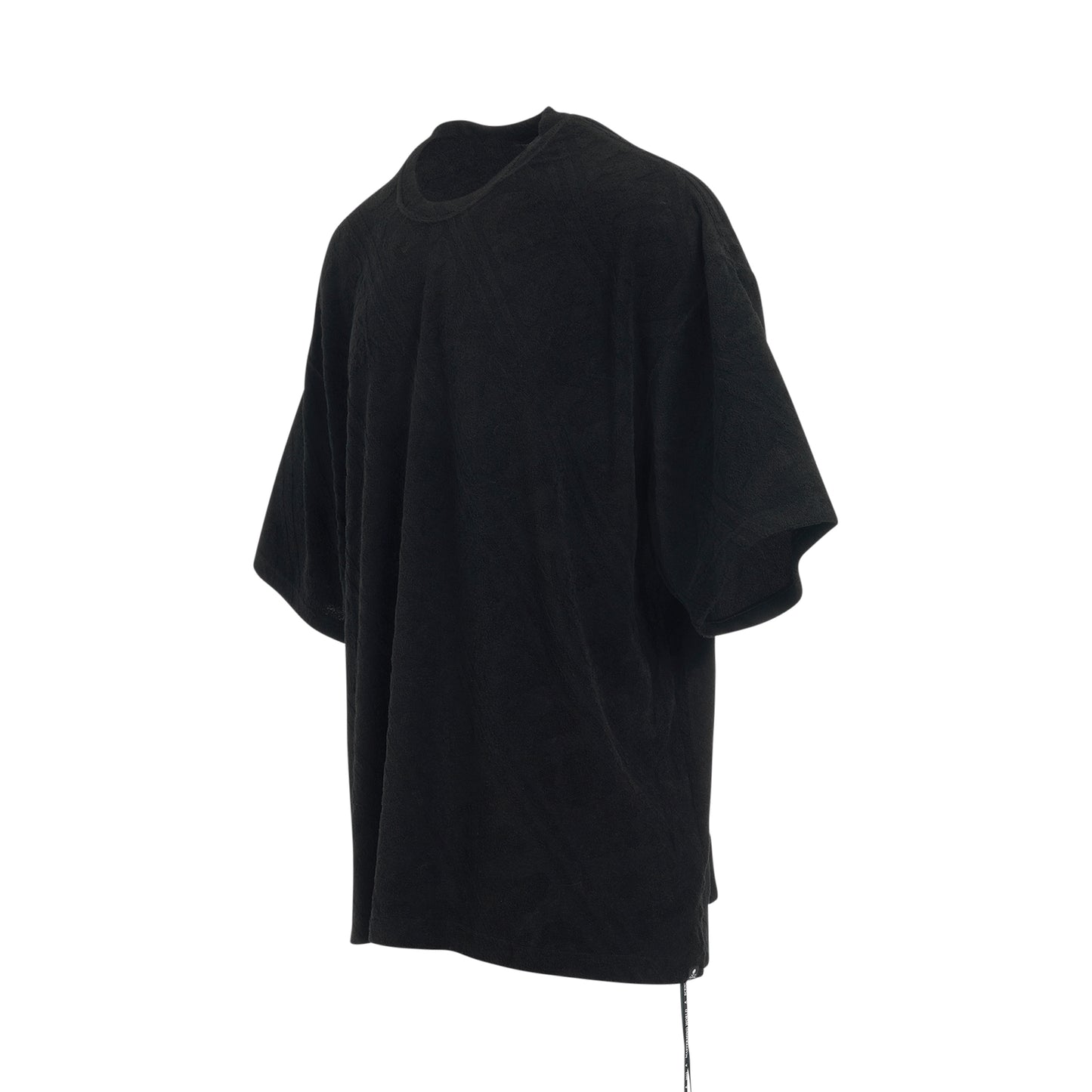 Diagonal Stripe Jacquard Logo Boxy Fit T-Shirt in Black