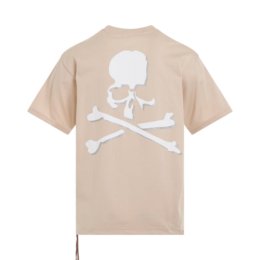 Logo and Skull T-Shirt in Beige