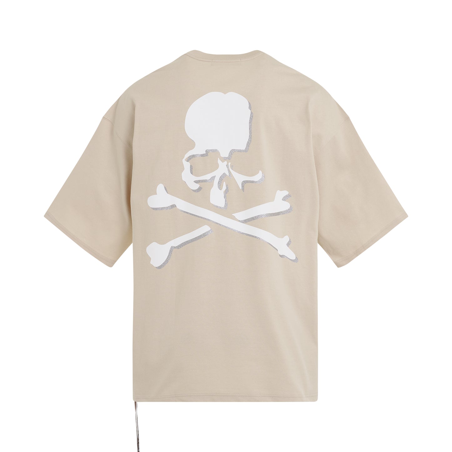 Logo and Skull Boxy Fit T-Shirt in Beige