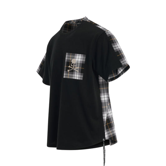 2 Colour Plaid T-Shirt in Black