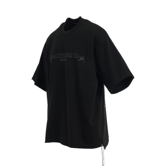 2 Colour Logo Boxy Fit T-Shirt in Black