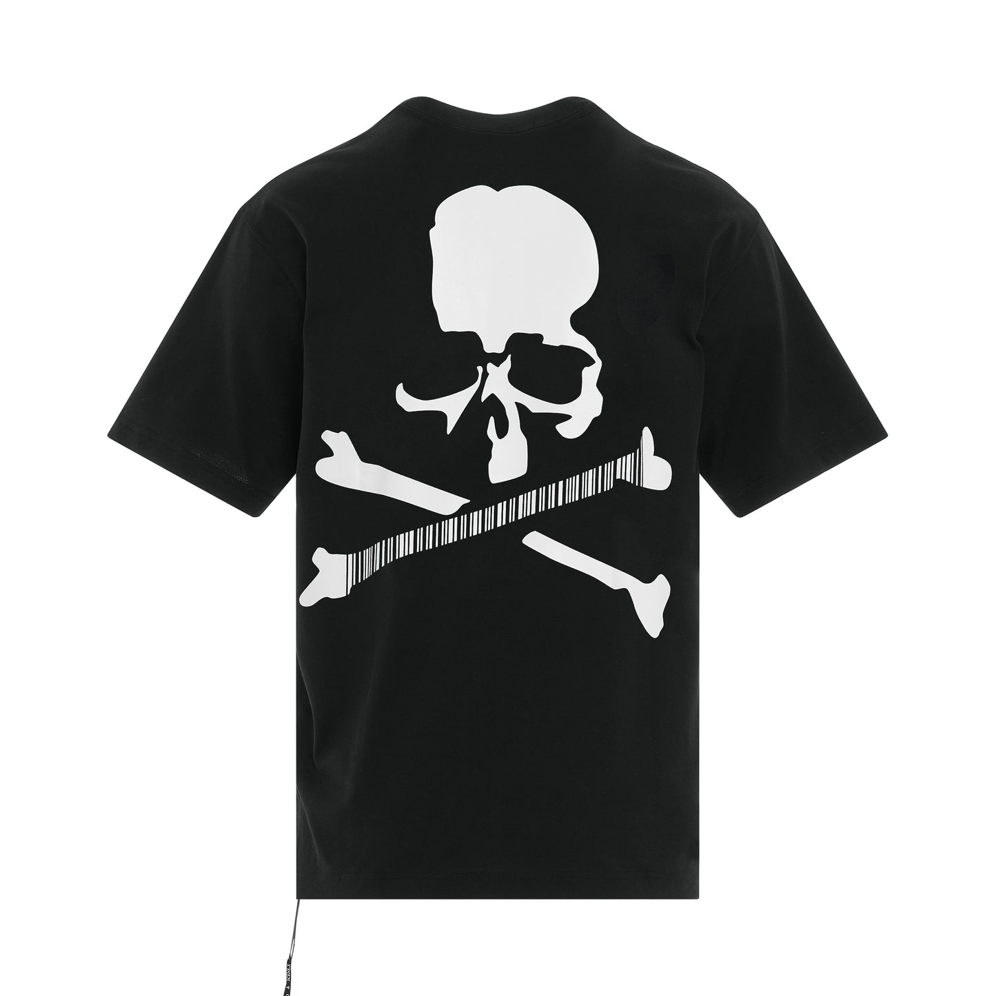 Barcode Logo and Skull T-Shirt in Black