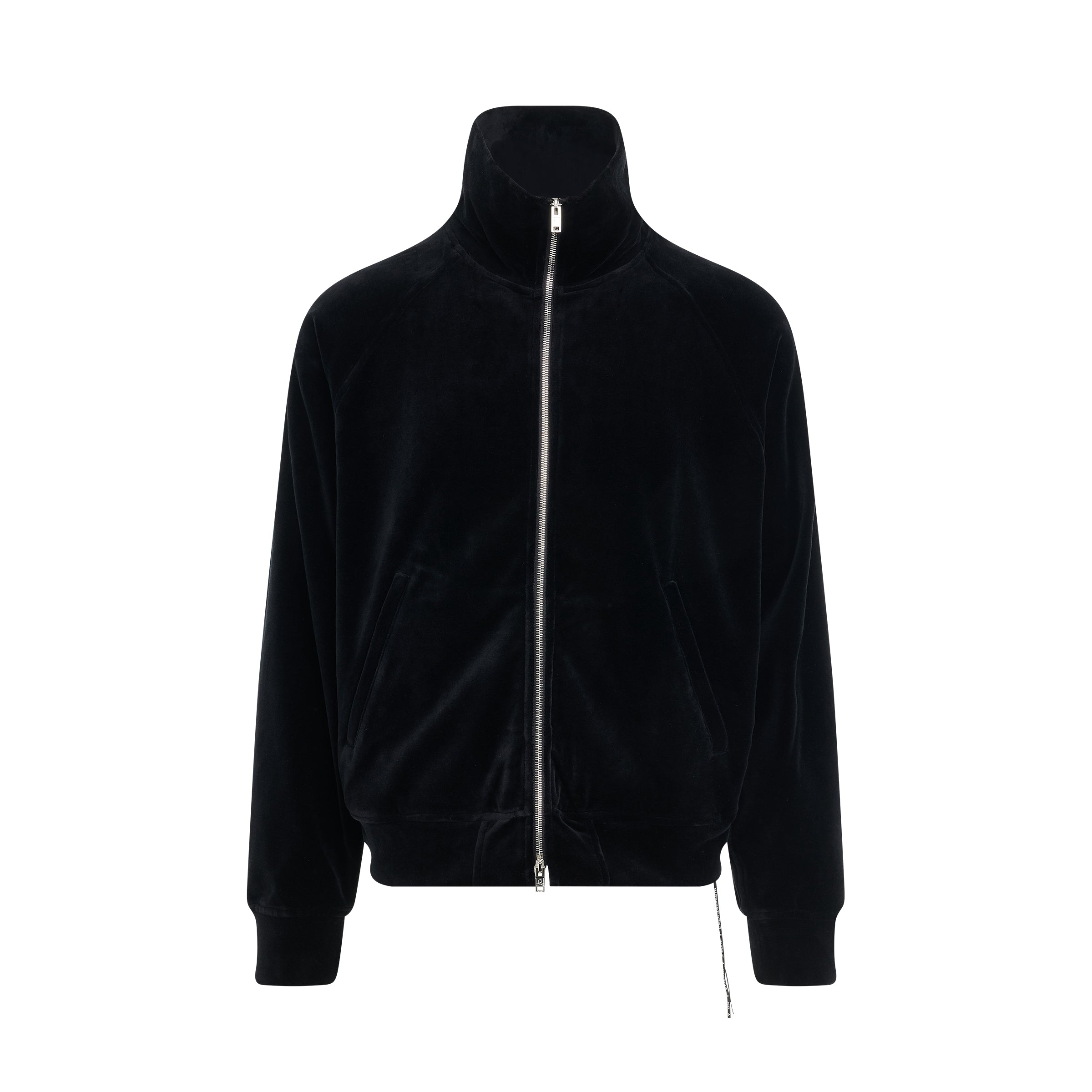 Velour Track Jacket in Black