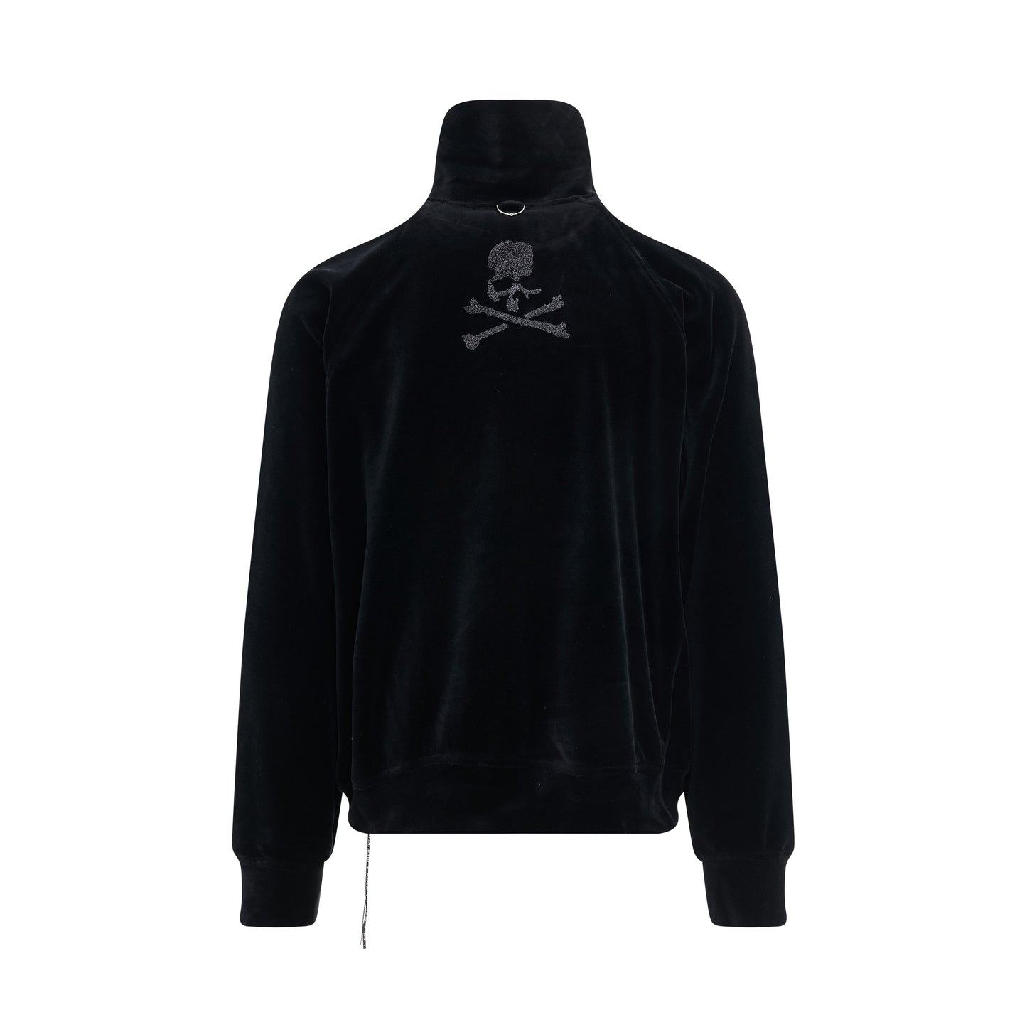 Velour Track Jacket in Black