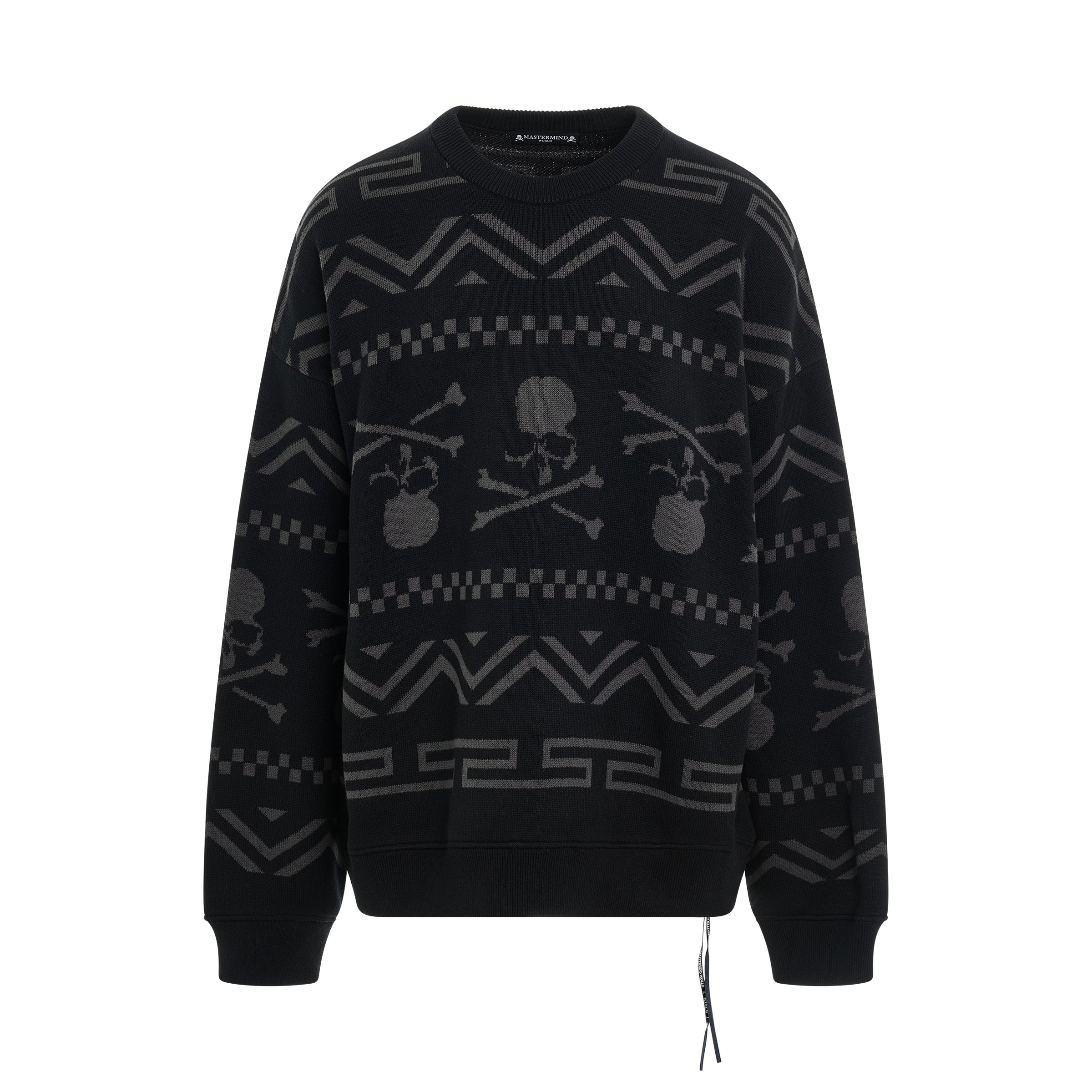 Tribal Striped Sweatshirt in Black