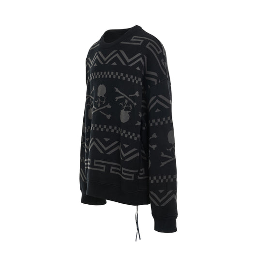 Tribal Striped Sweatshirt in Black