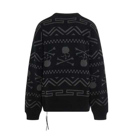 Tribal Striped Sweatshirt in Black