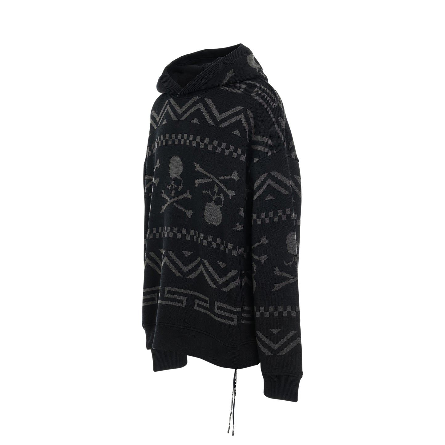 Tribal Striped Hoodie in Black