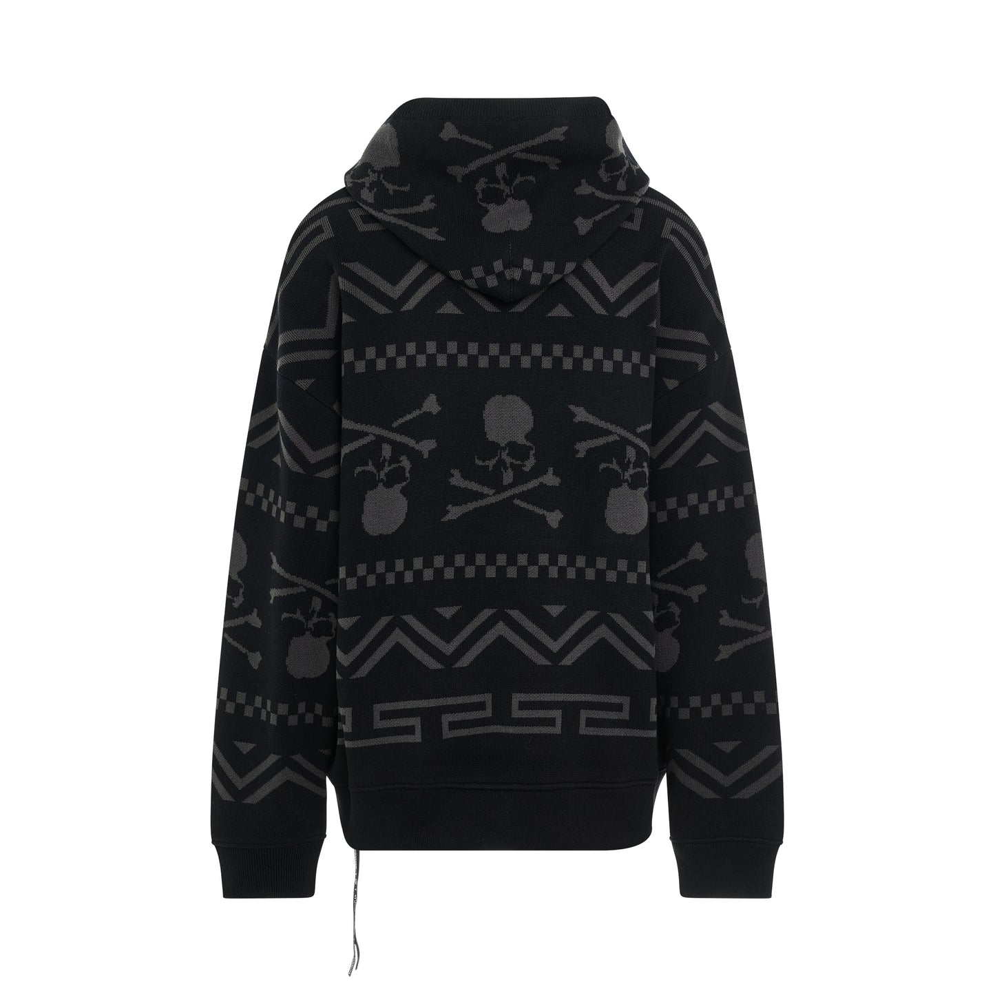 Tribal Striped Hoodie in Black