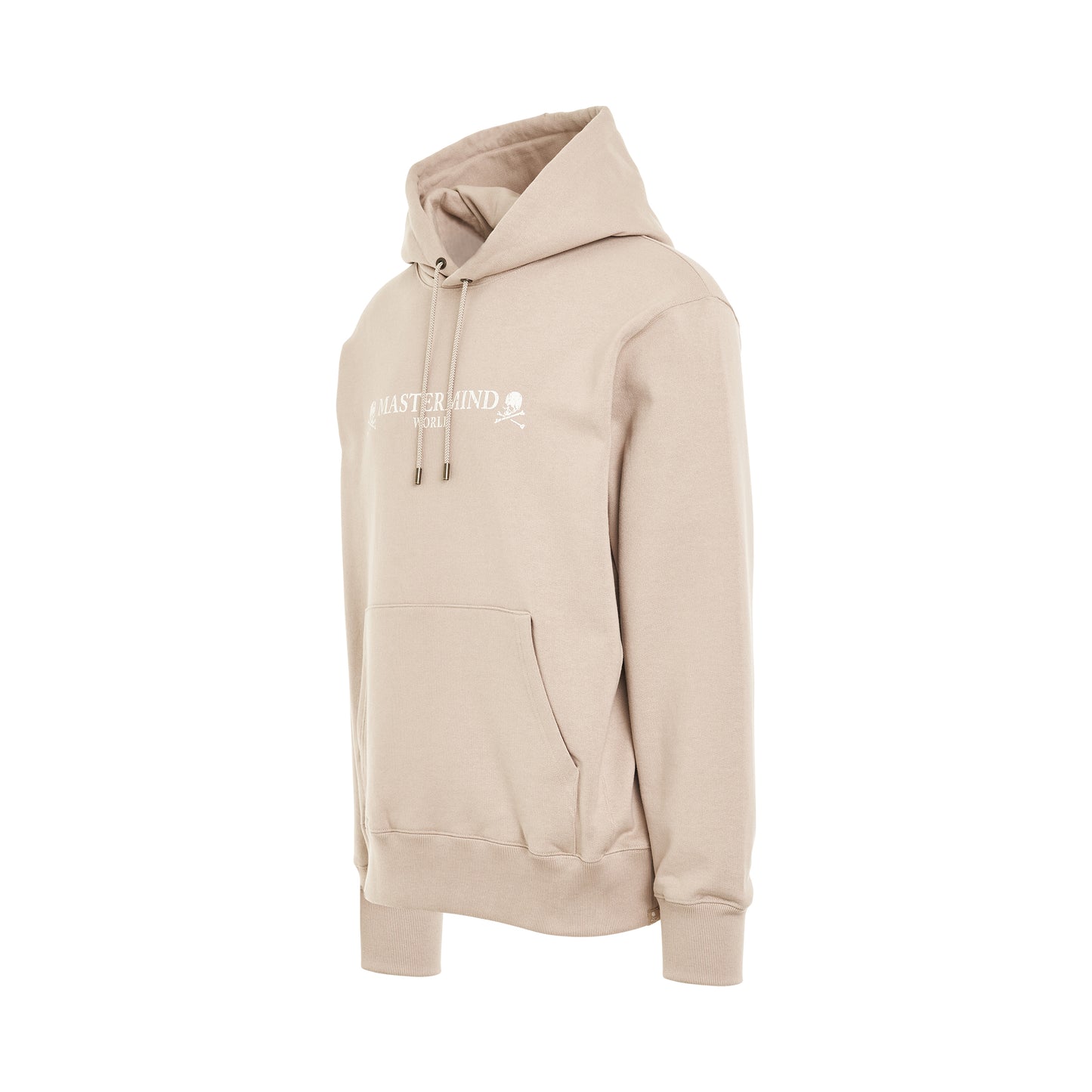 Rubbed Logo Hoodie in Beige