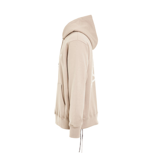 Rubbed Logo Hoodie in Beige