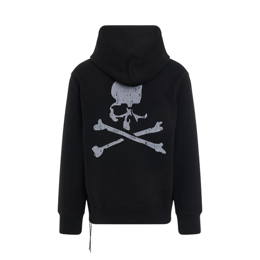 Rubbed Logo Hoodie  Black