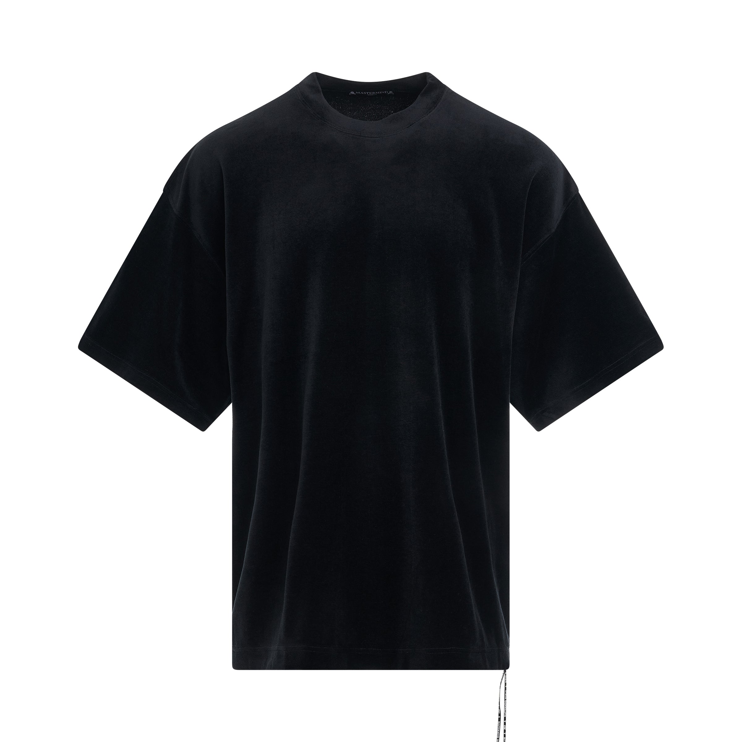 Velour Boxy Fit T-Shirt  Black