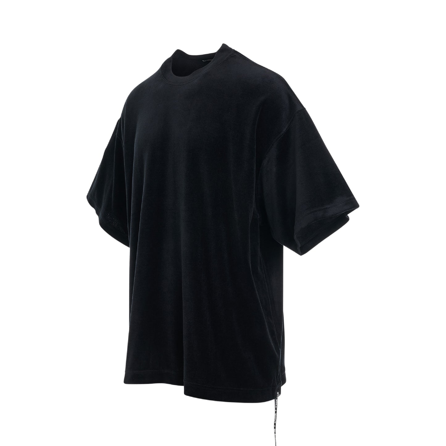 Velour Boxy Fit T-Shirt  Black