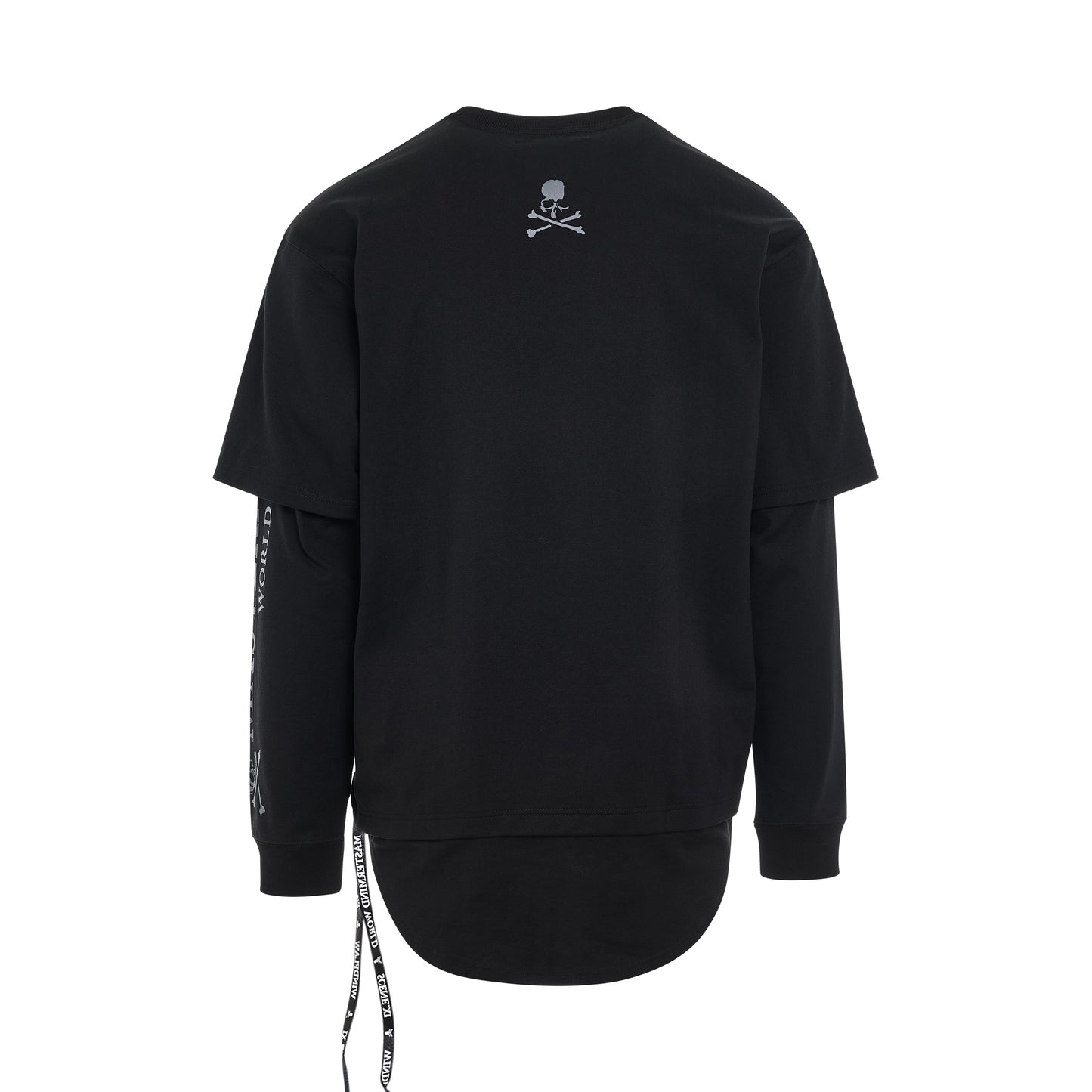 Layered Long Sleeve T-Shirt in Black