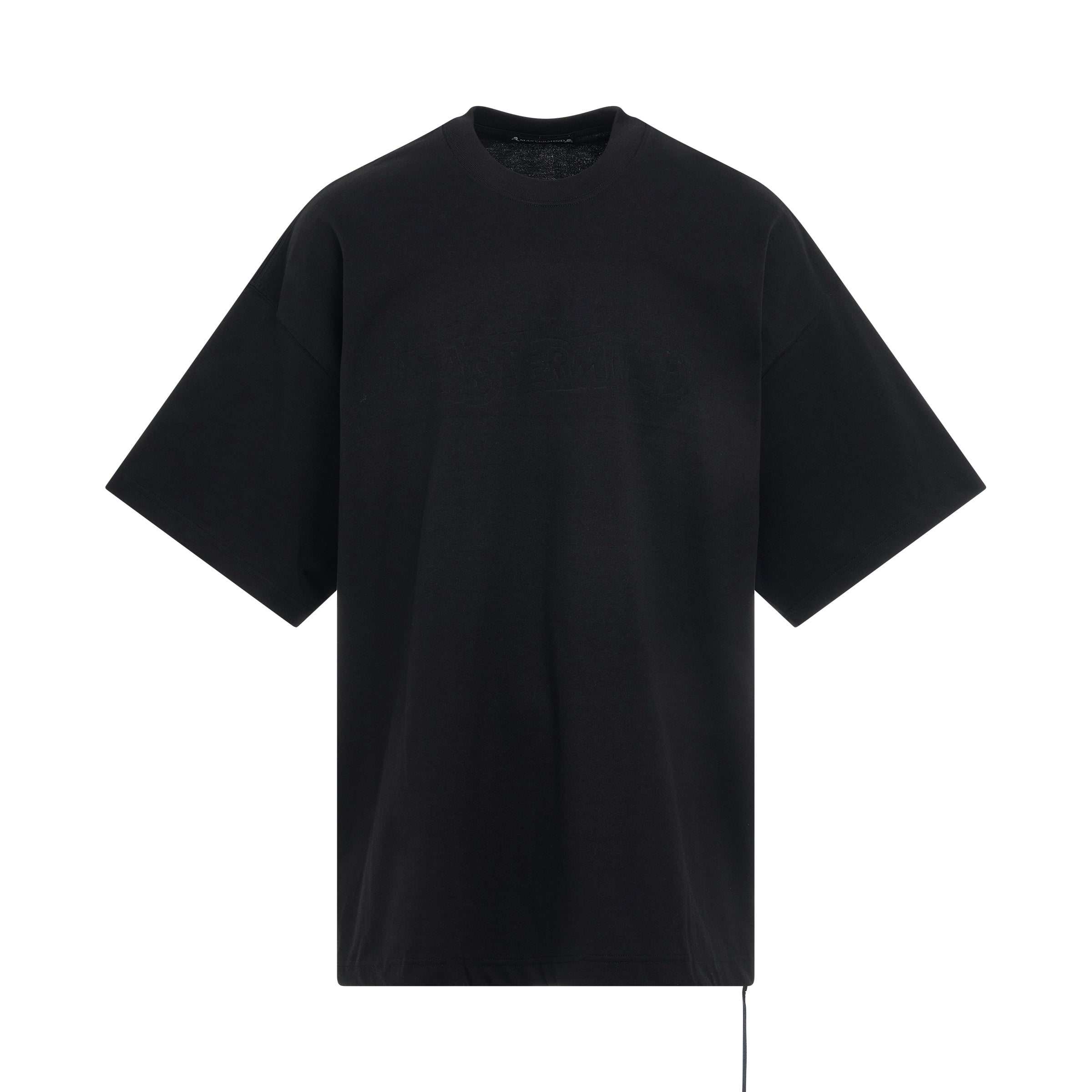 Debossed Word T-Shirt in Black