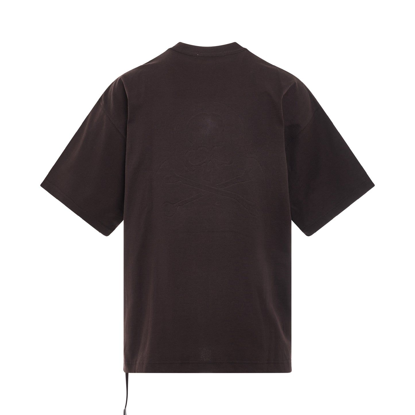 Debossed Word T-Shirt in Dark Brown