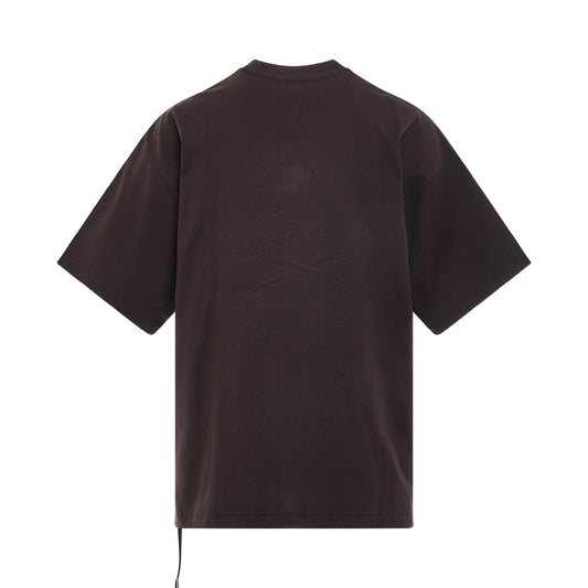 Debossed Word T-Shirt in Dark Brown