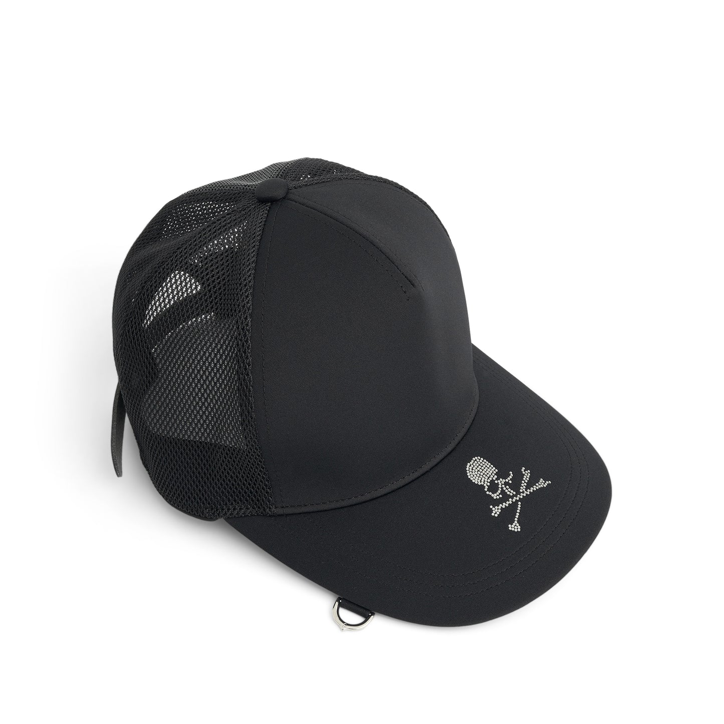 Swarvoski Crystal Skull Cap in Black