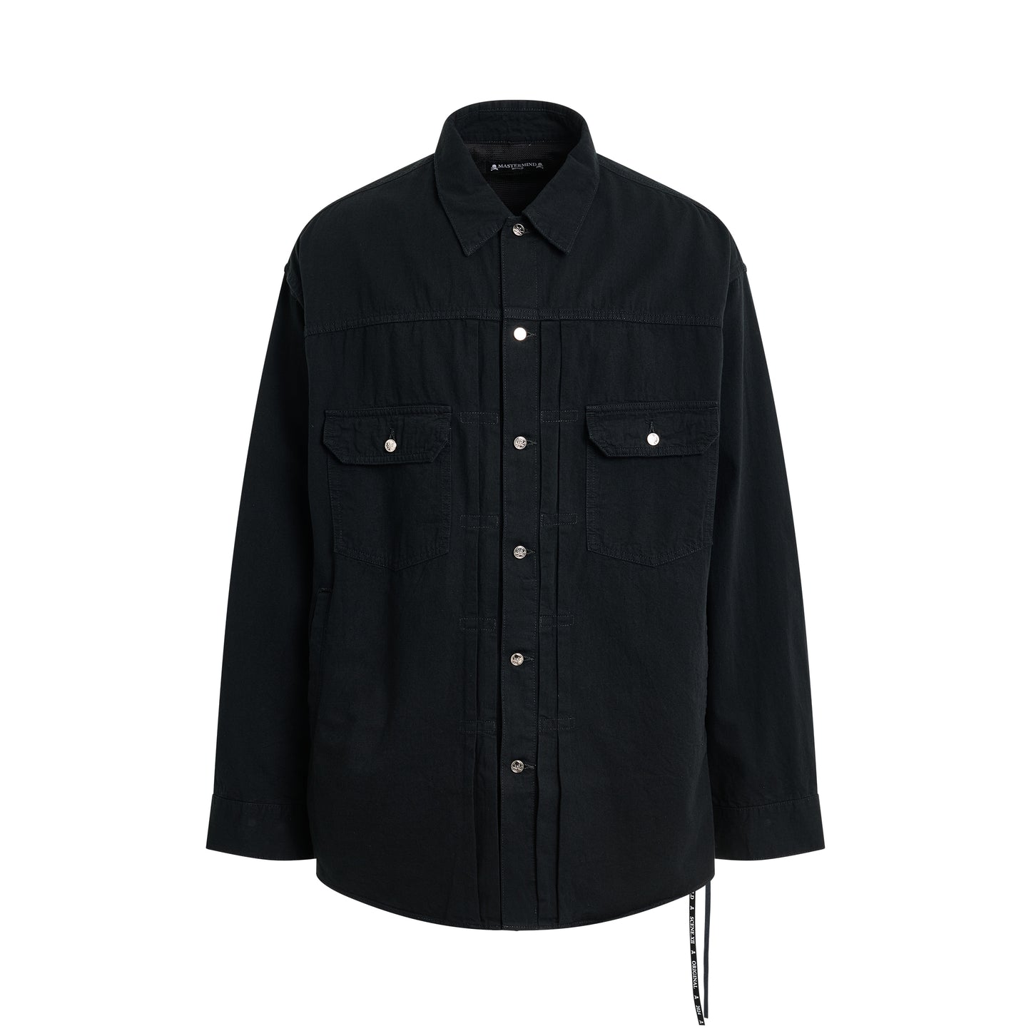 Long Sleeve Denim Shirt in Black