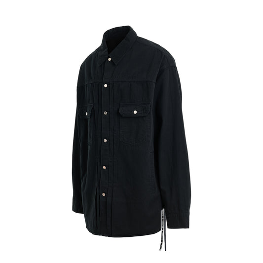 Long Sleeve Denim Shirt in Black