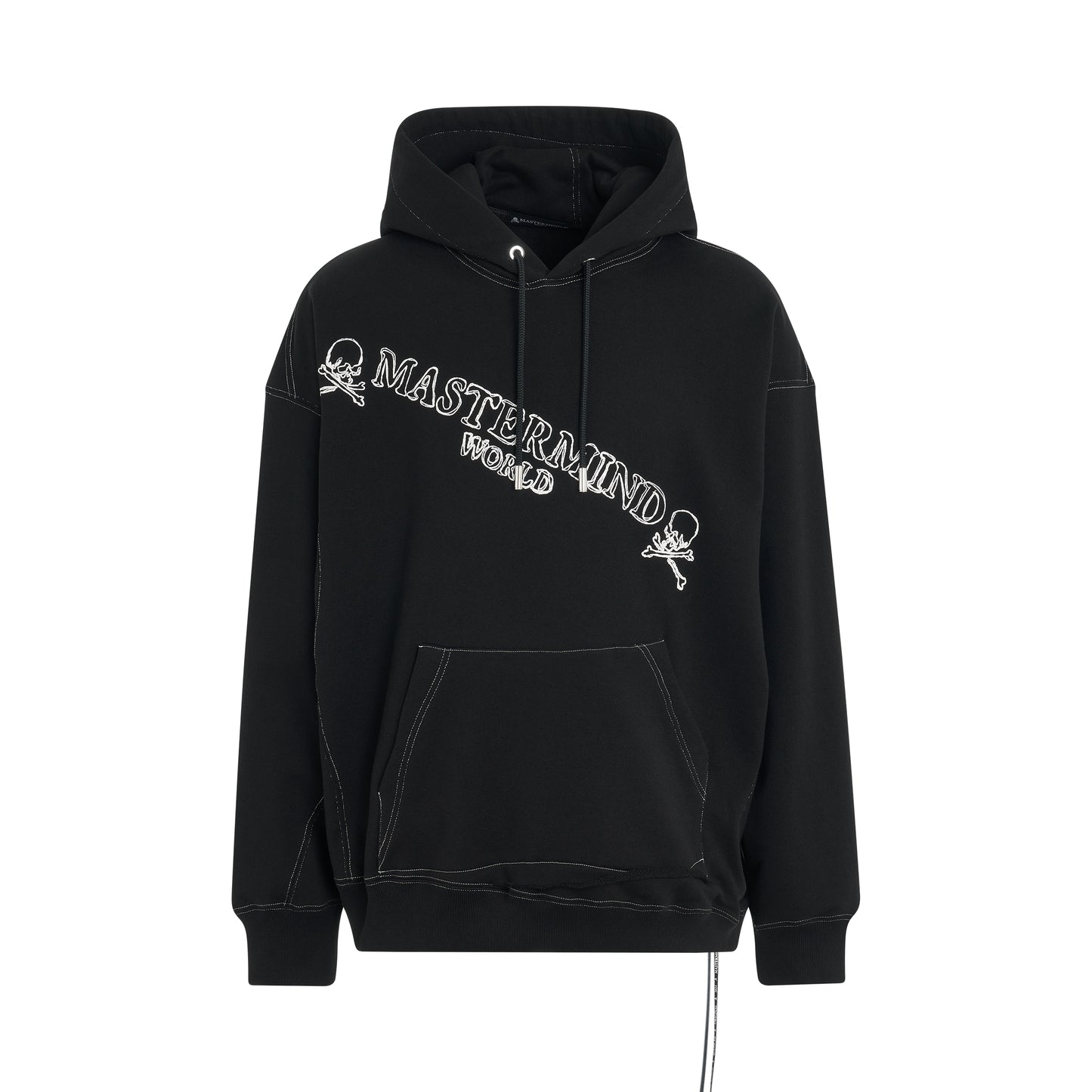 Handwriting Boxy Fit Hoodie in Black