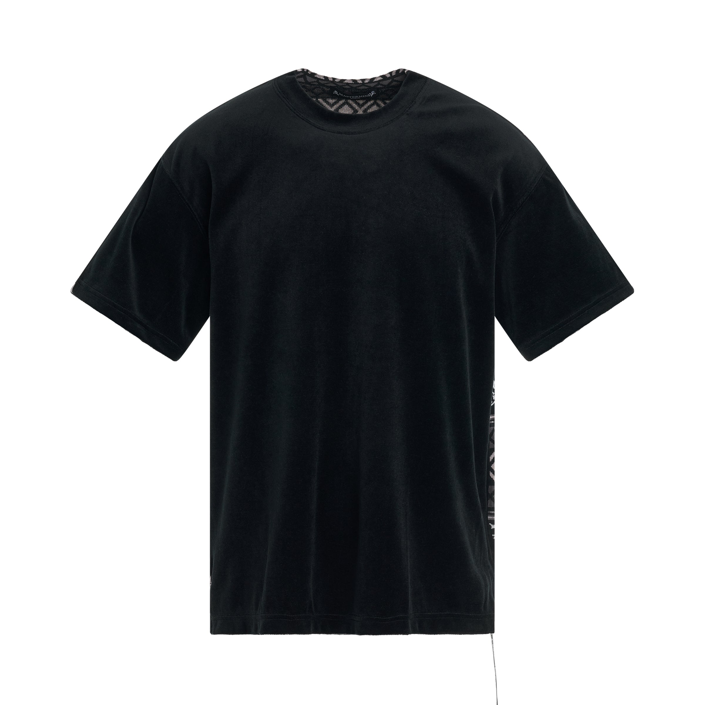 Switched Velour T-Shirt in Black