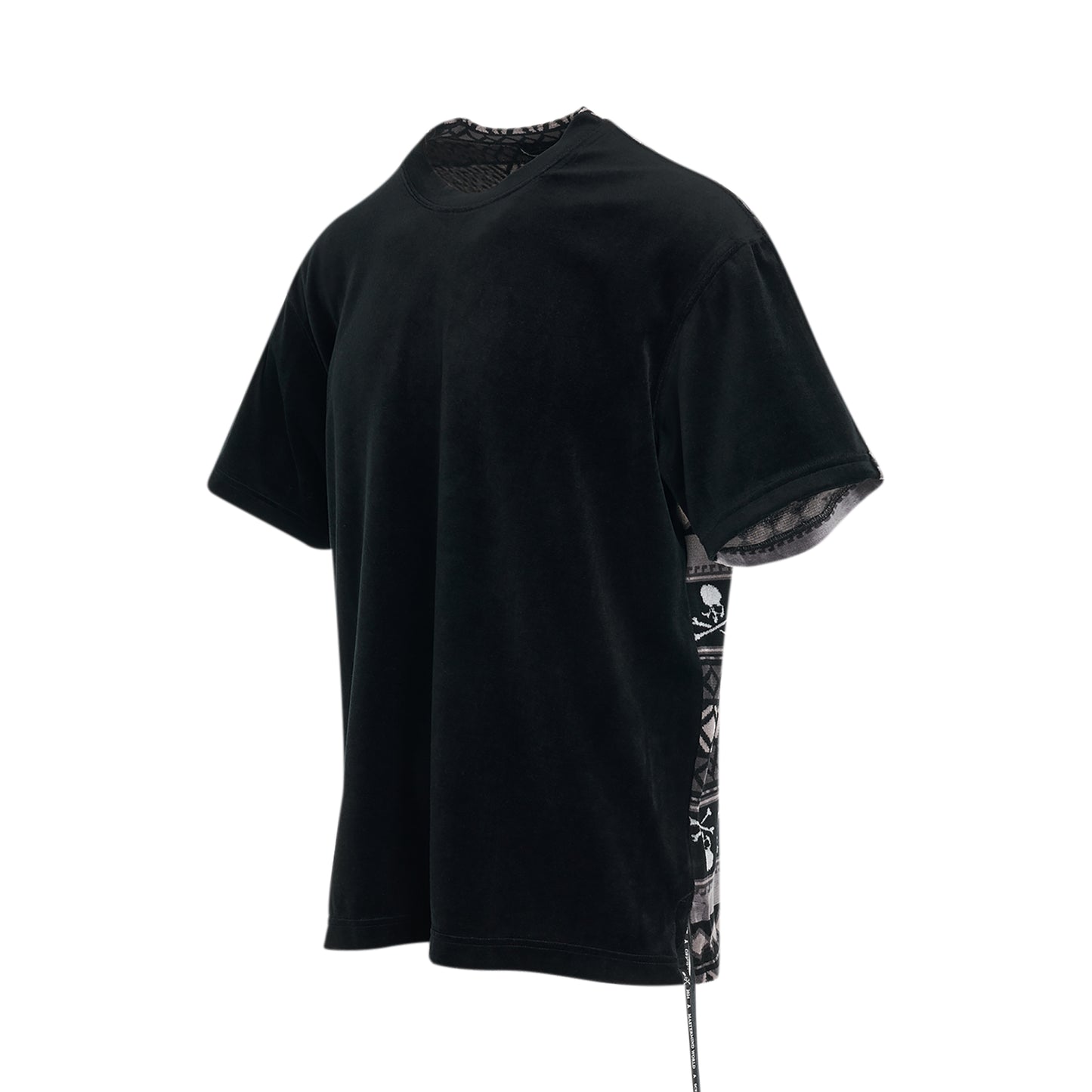 Switched Velour T-Shirt in Black
