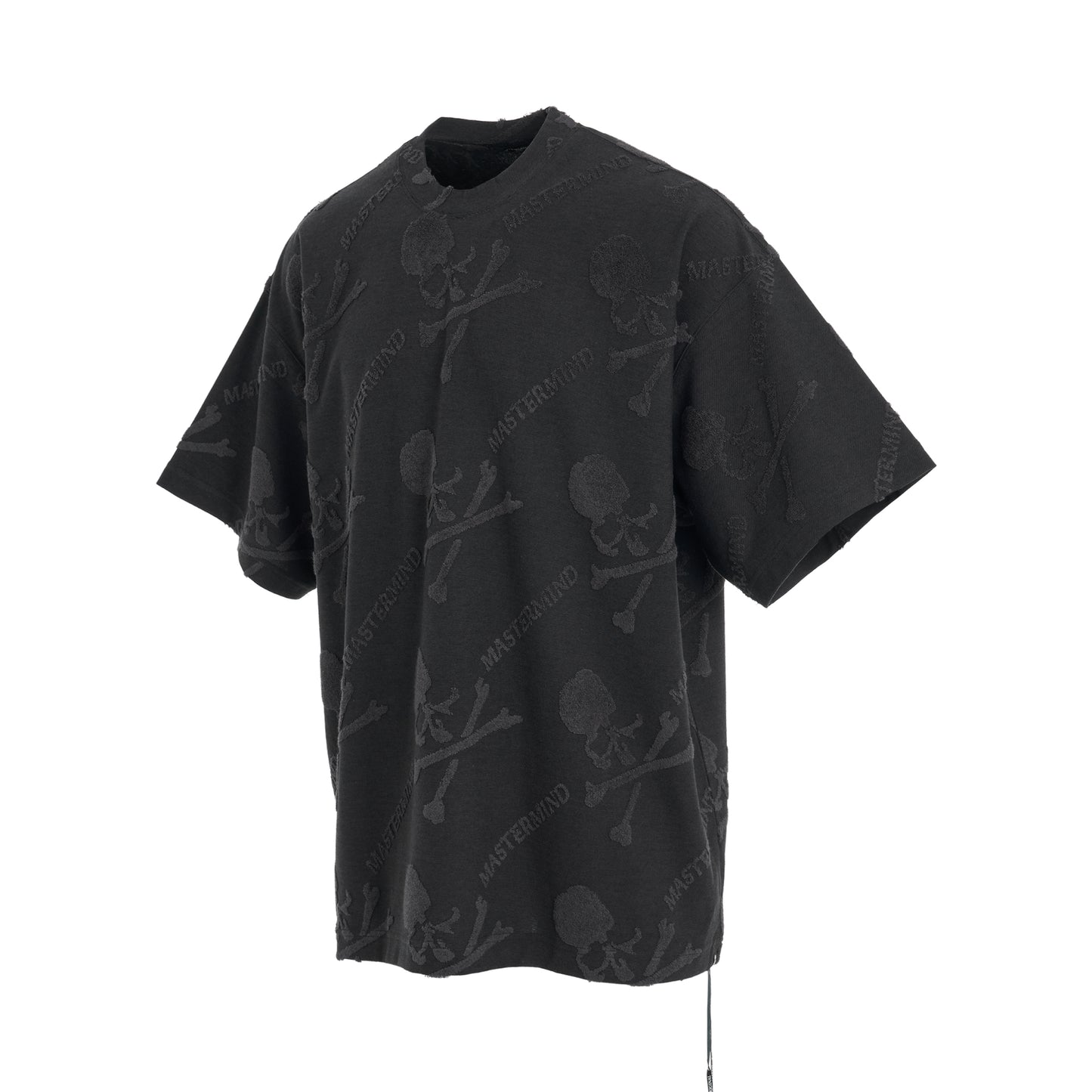 Pile Monogram Oversized T-Shirt in Black