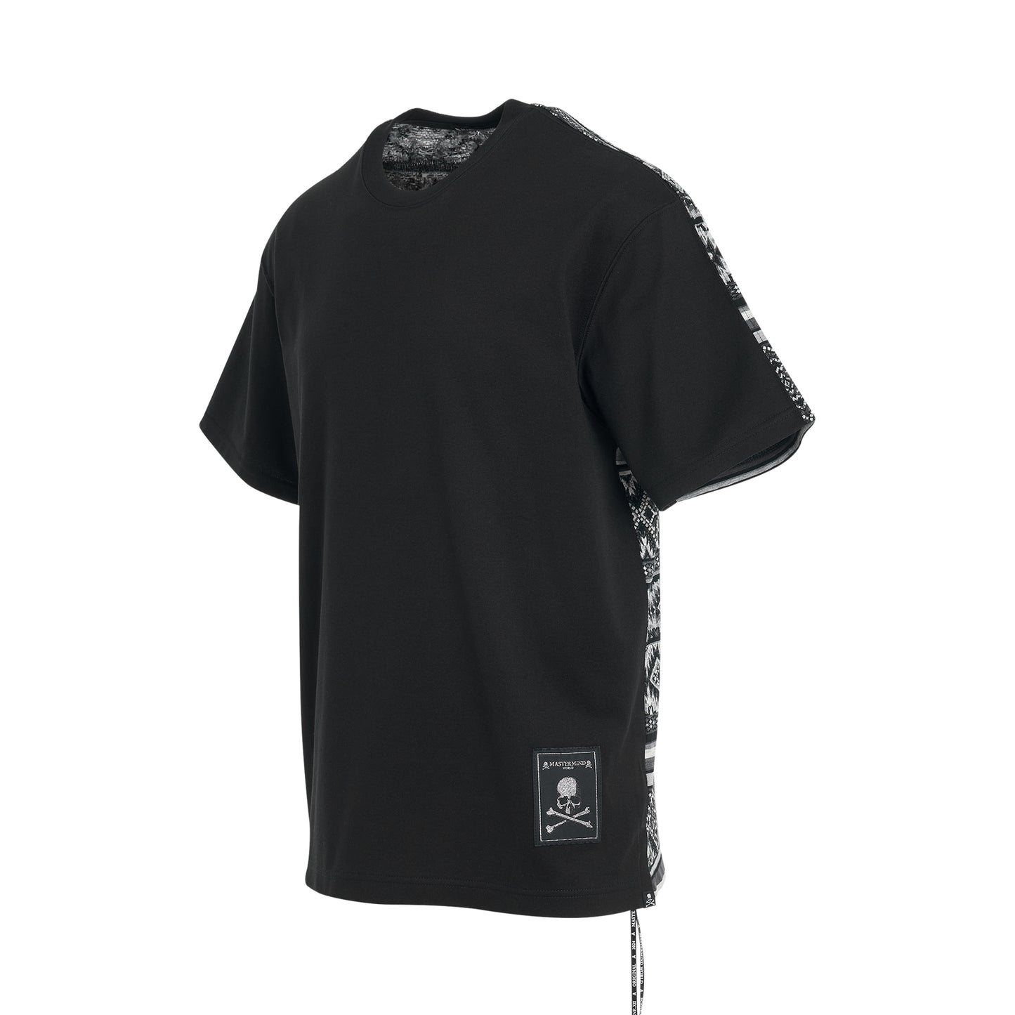 Switched Ethnic Border T-Shirt in Black