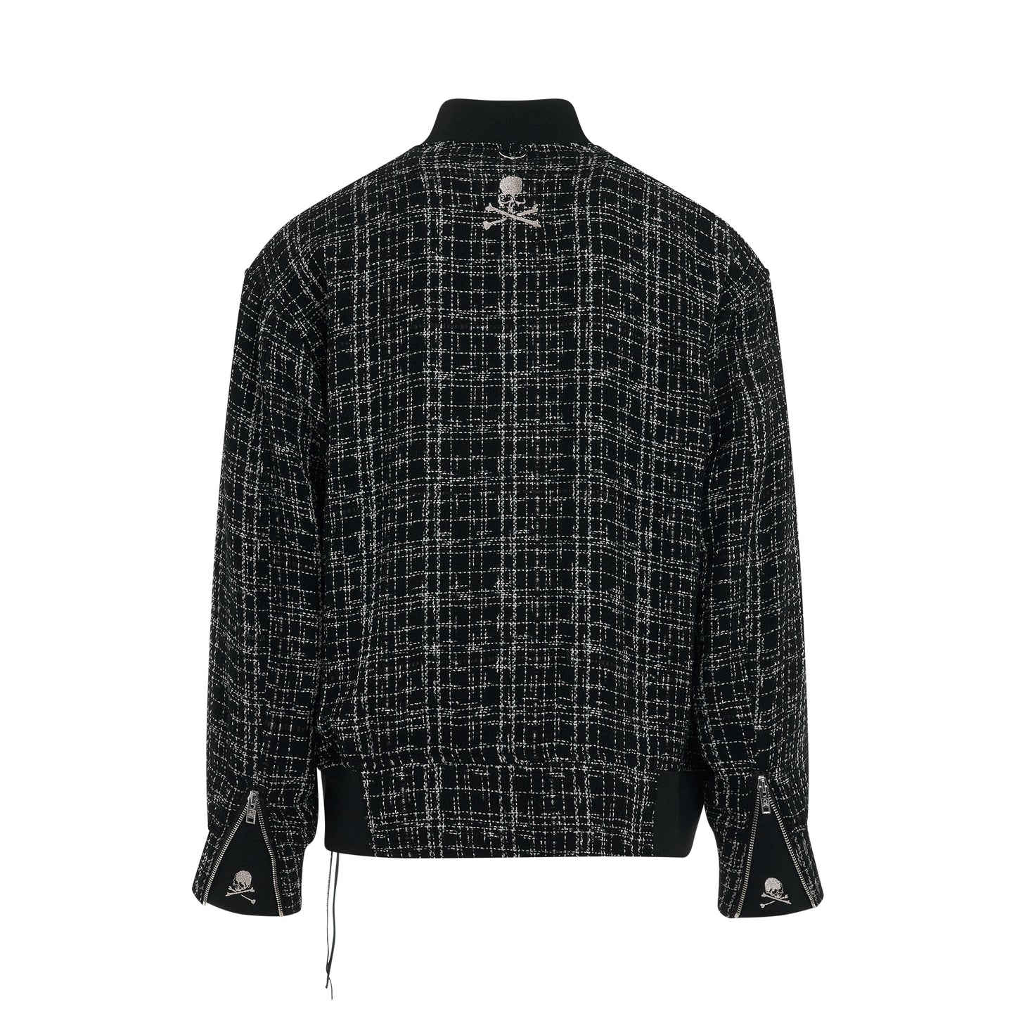Tweed Varsity Jacket in Black