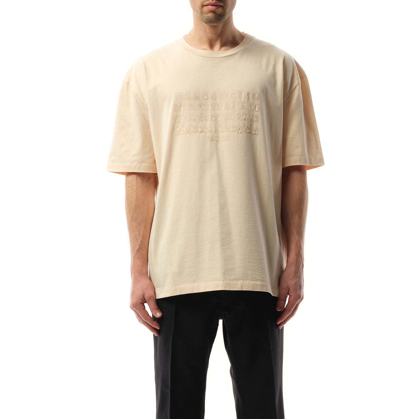 Memory of Logo Heavy T-Shirt in Beige