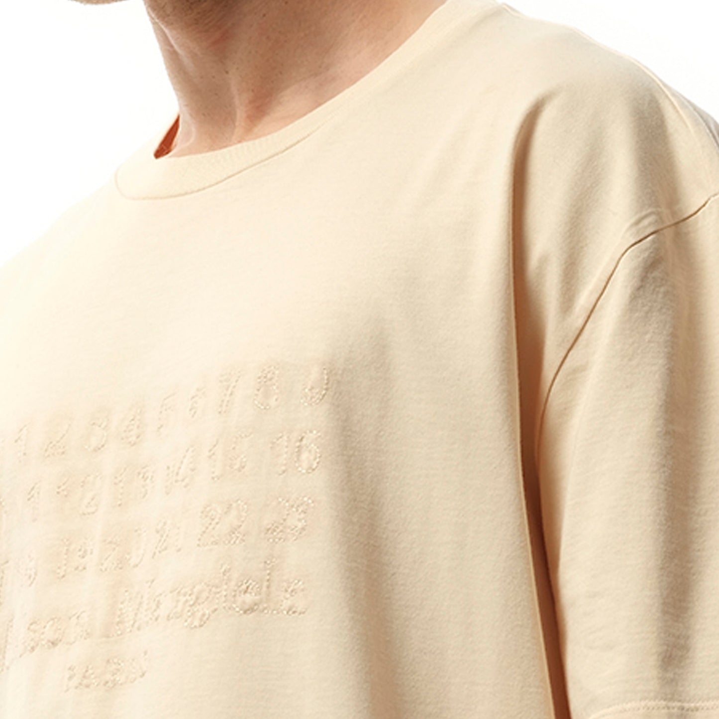 Memory of Logo Heavy T-Shirt in Beige