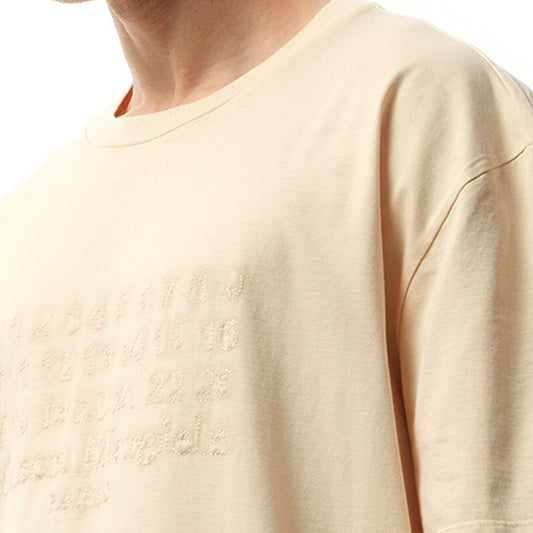 Memory of Logo Heavy T-Shirt in Beige