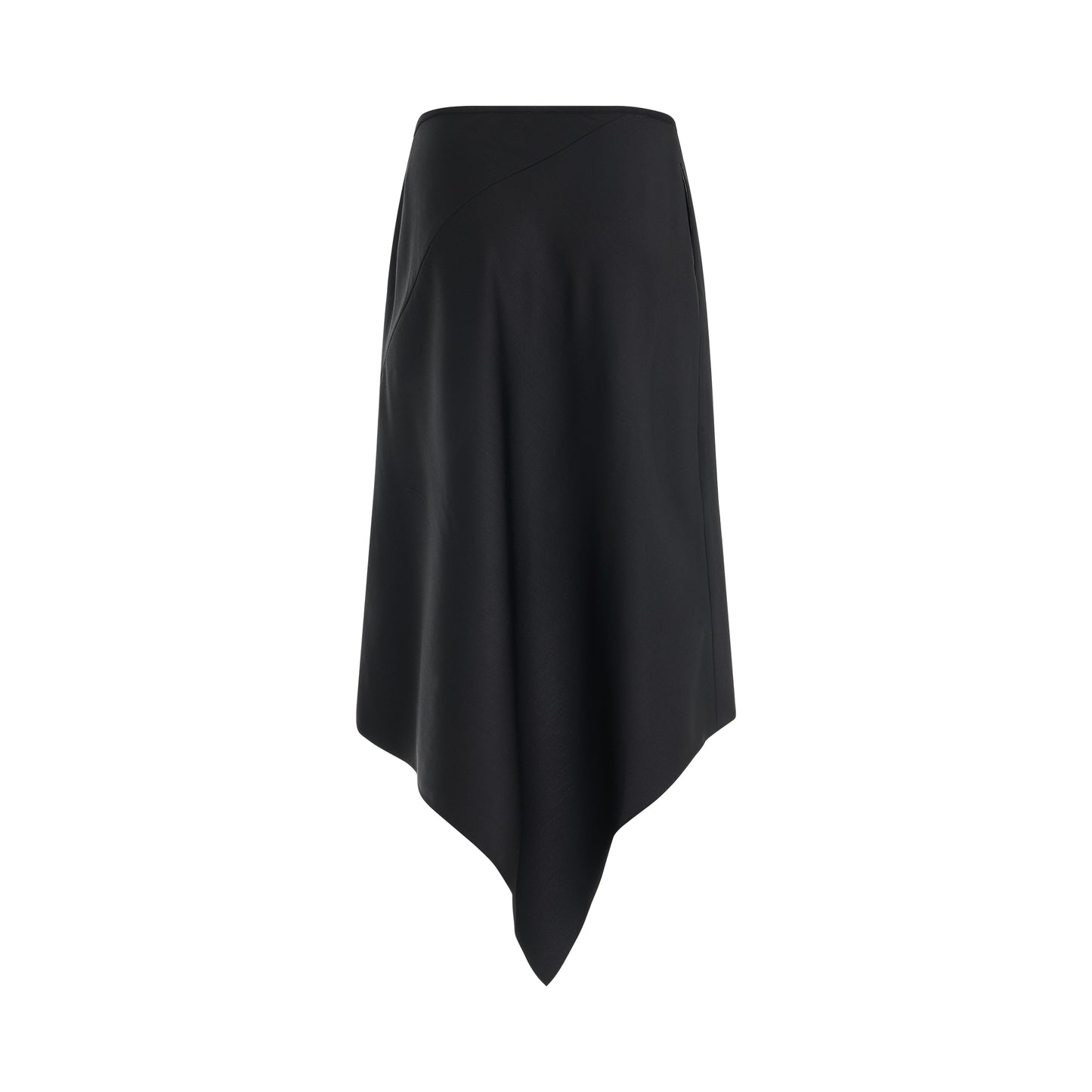 Scarf Hem Skirt in Black