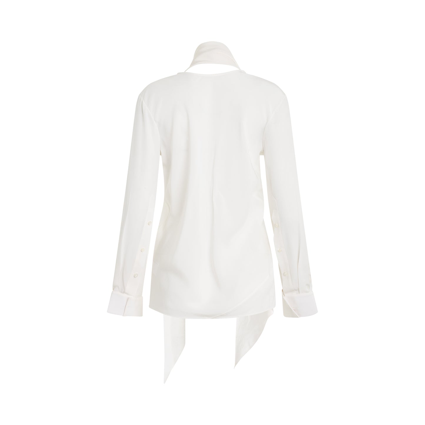 Scarf Silk Blouse in White