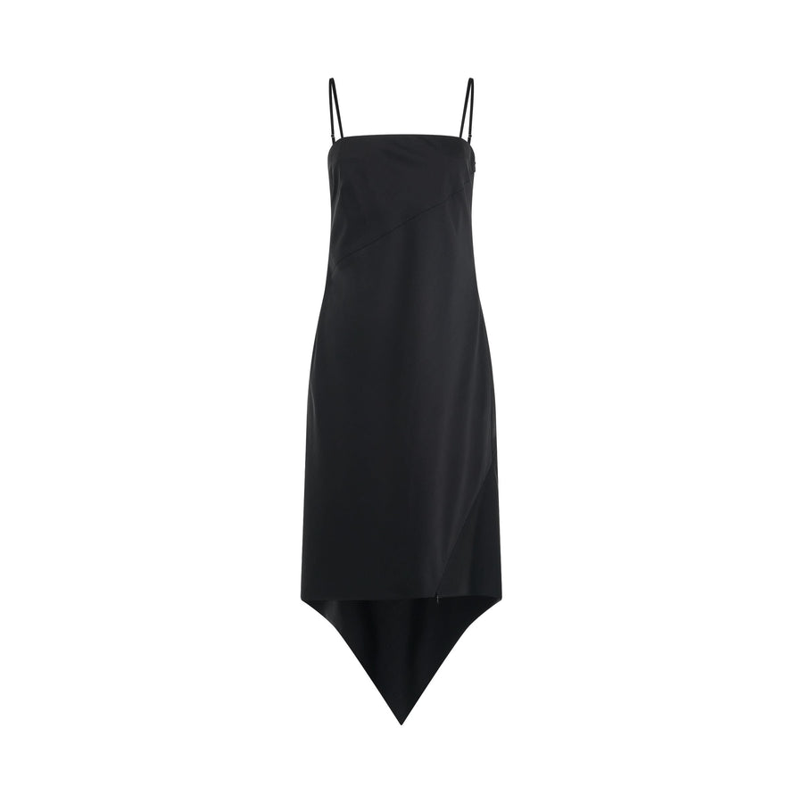 Scarf Hem Dress in Black
