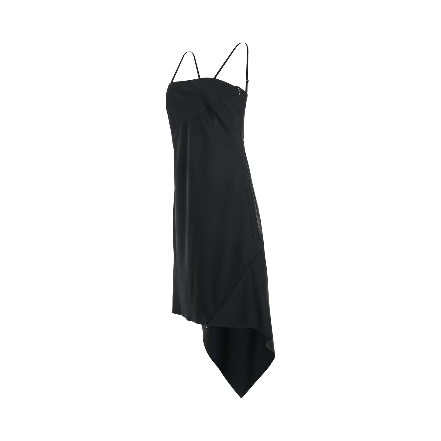 Scarf Hem Dress in Black